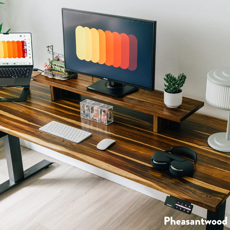 Desky Minimal Monitor Stand - Classic Oak Melamine