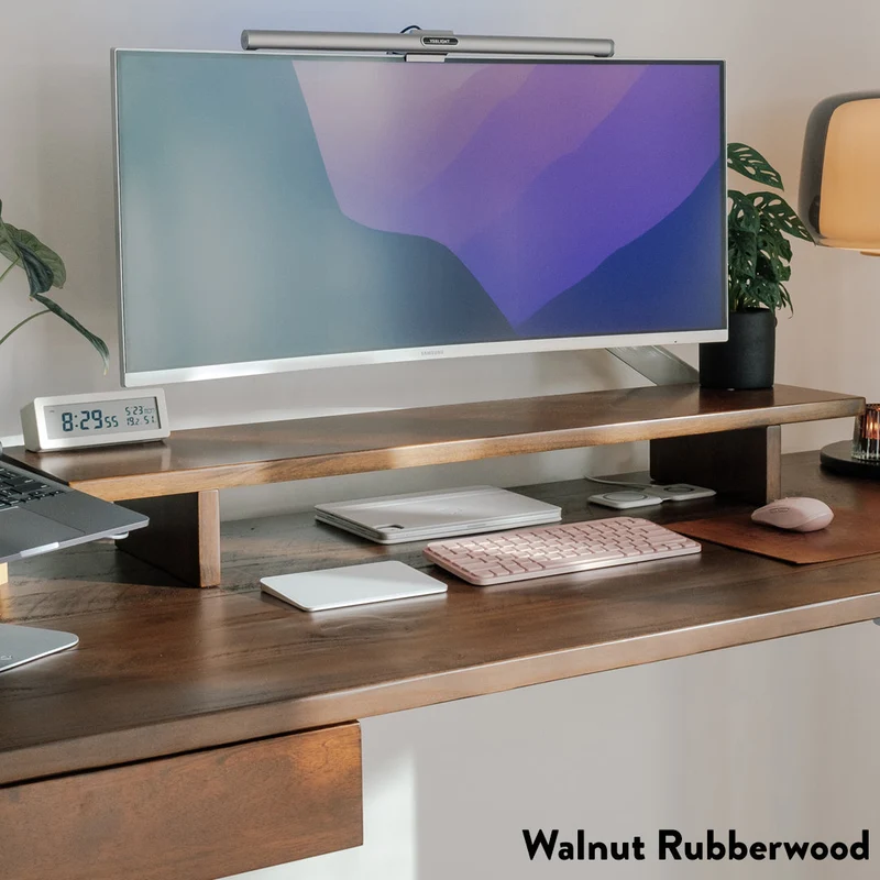 Desky Minimal Monitor Stand - Classic Oak Melamine