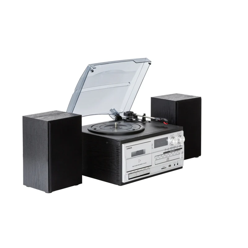 Lenoxx Audio Home Entertainment System CD/Cassette/Vinyl Player (Black)