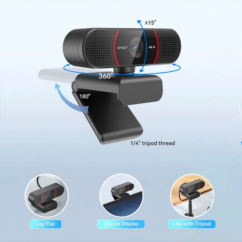 eMeet SmartCam C960 4K UHD Autofocus 4K Webcam with Dual Mic
