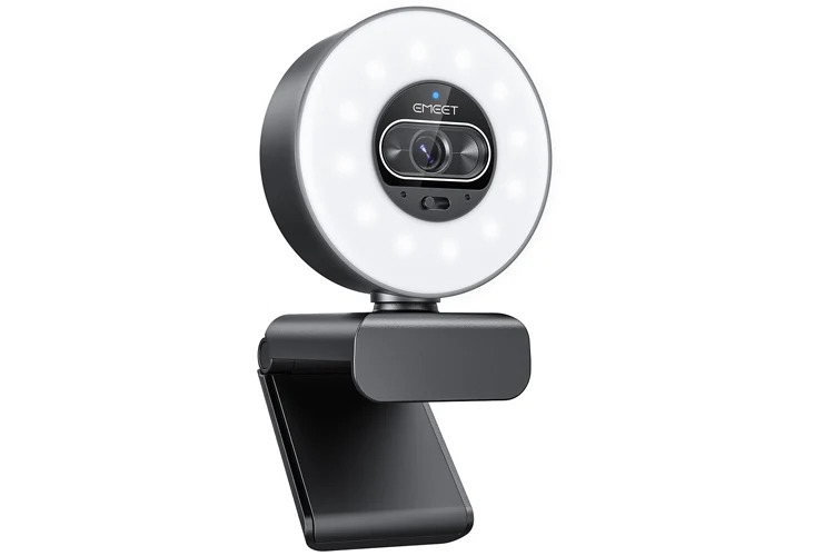 Emeet SmartCam S600L 4K Streaming Webcam with Built-in Ring Light