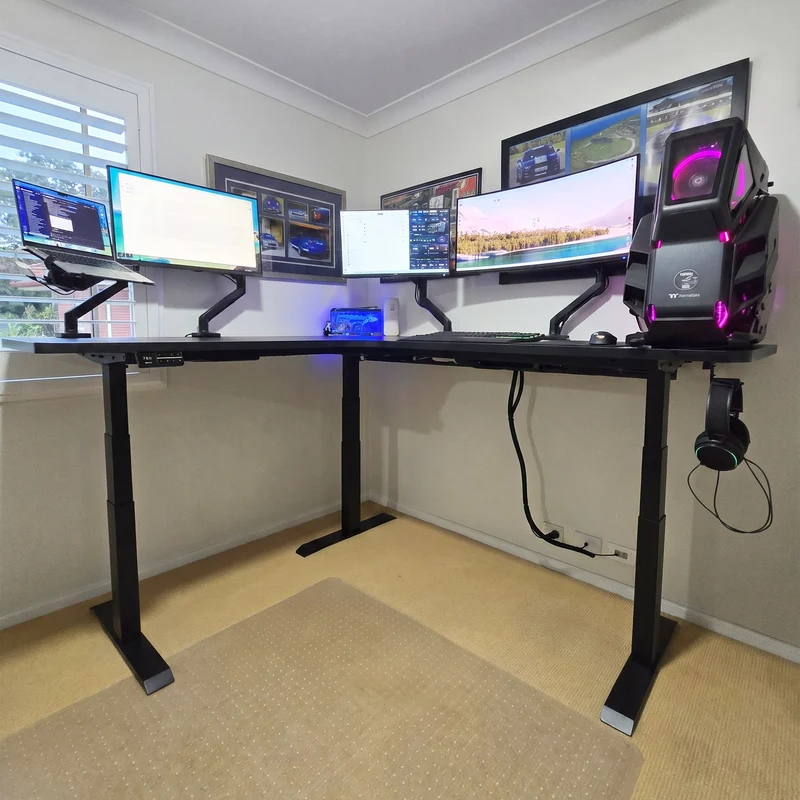 Desky Sigma L-Shape Gaming Desk Right Return 200 cm Wheat Frame