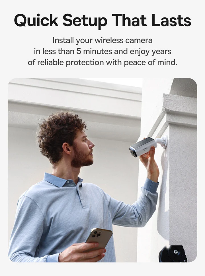 Baseus S1 Lite 2K Solar Security Camera with AI (White)