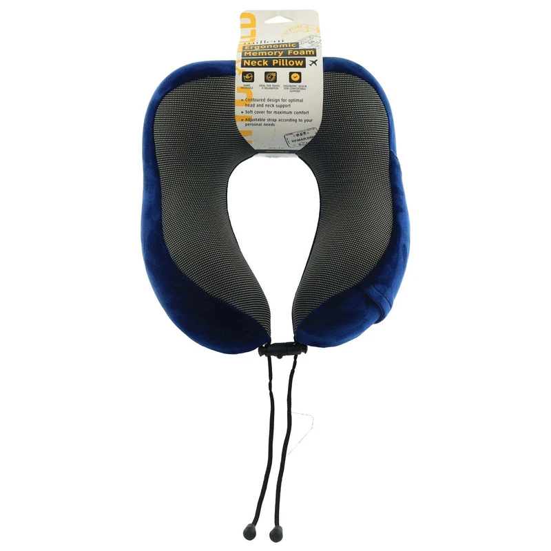 Milleni Memory Foam Comfort Ergonomic Air Travel Neck Pillow - Black