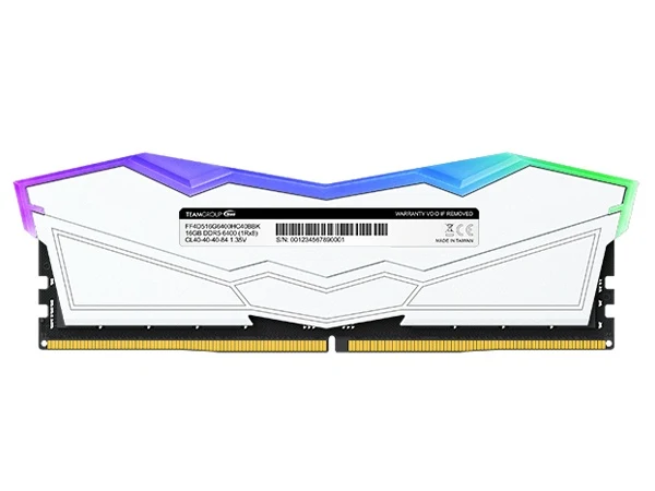 Team 32GB (2x16GB) FF4D532G6400HC40BDC01 T-Force Delta RGB White CL40 6400MHz DDR5 RAM