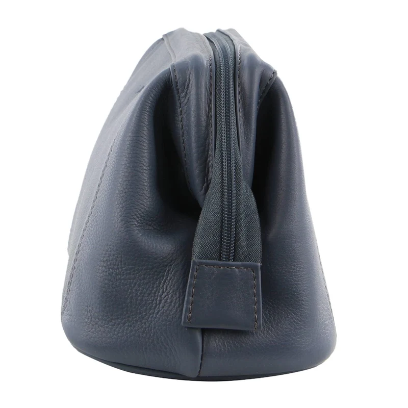 Pierre Cardin Rustic Leather Toiletry/Travel/Cosmetic Utility Bag Teal
