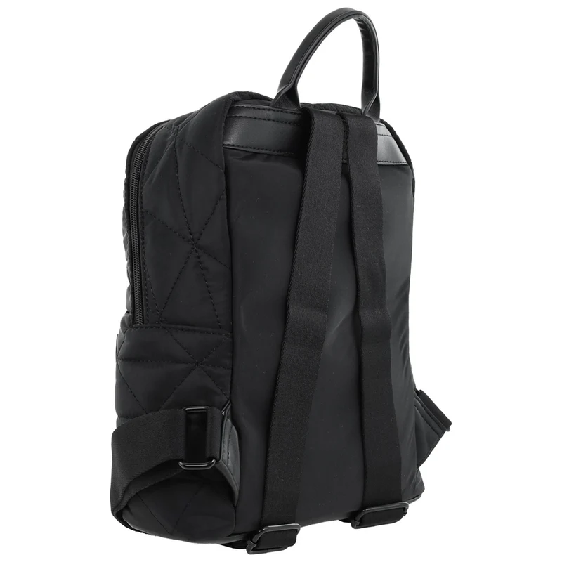Pierre Cardin Nylon Quilted Casual Travel Backpack Bag 30x31cm Black