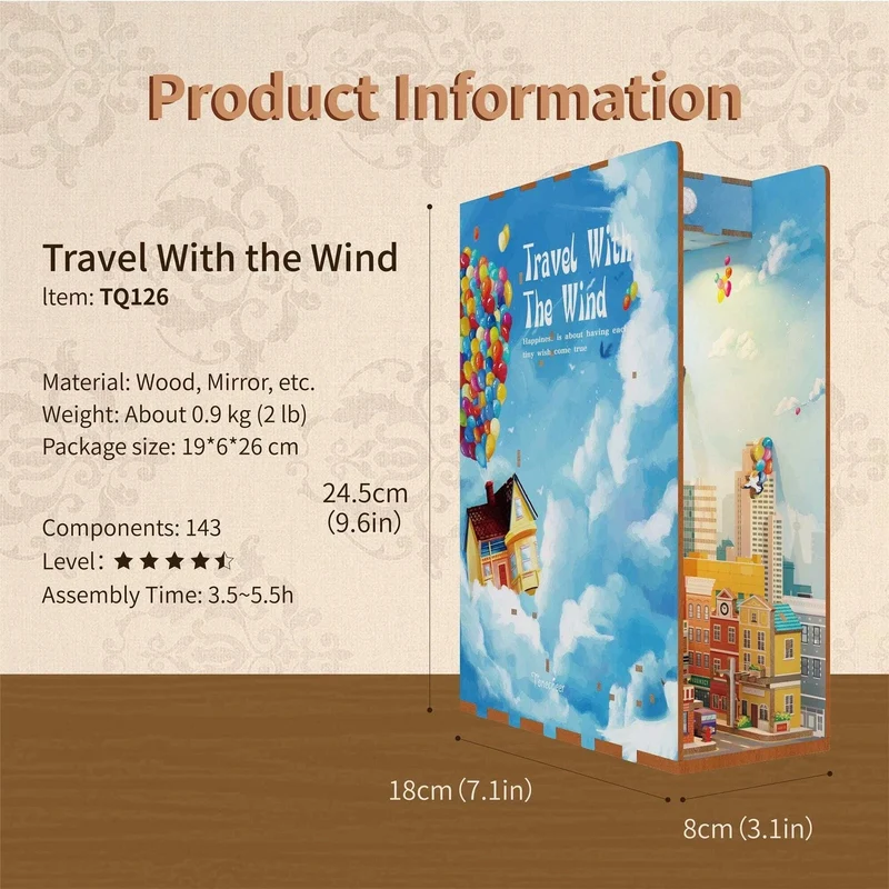 Tonecheer Travel with The Wind Book Nook Kit