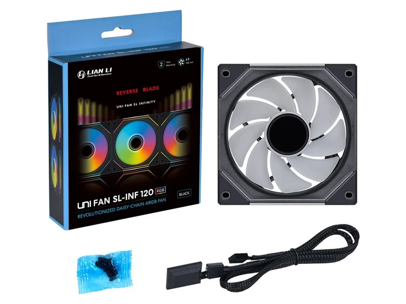 Lian Li SL120 120mm Reverse Blade ARGB Fan (Black)