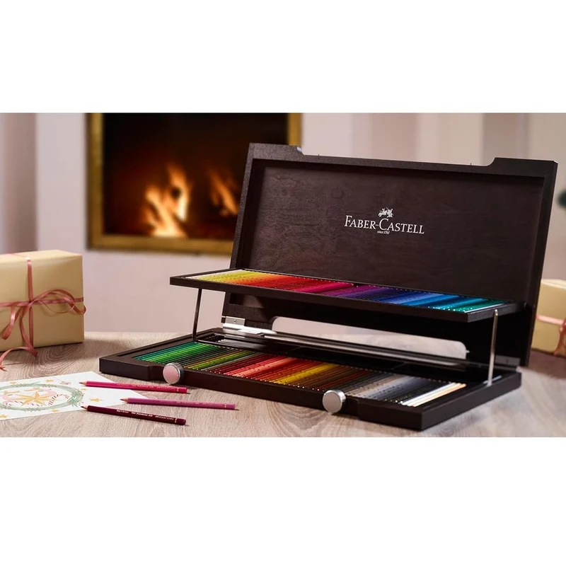 120 Faber-Castell Polychromos Coloured Colouring Pencils Wooden Case Set Box