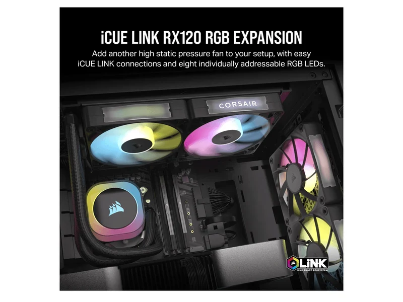 Corsair iCUE LINK RX140 II RGB 140mm PWM Single Case Fan - Black