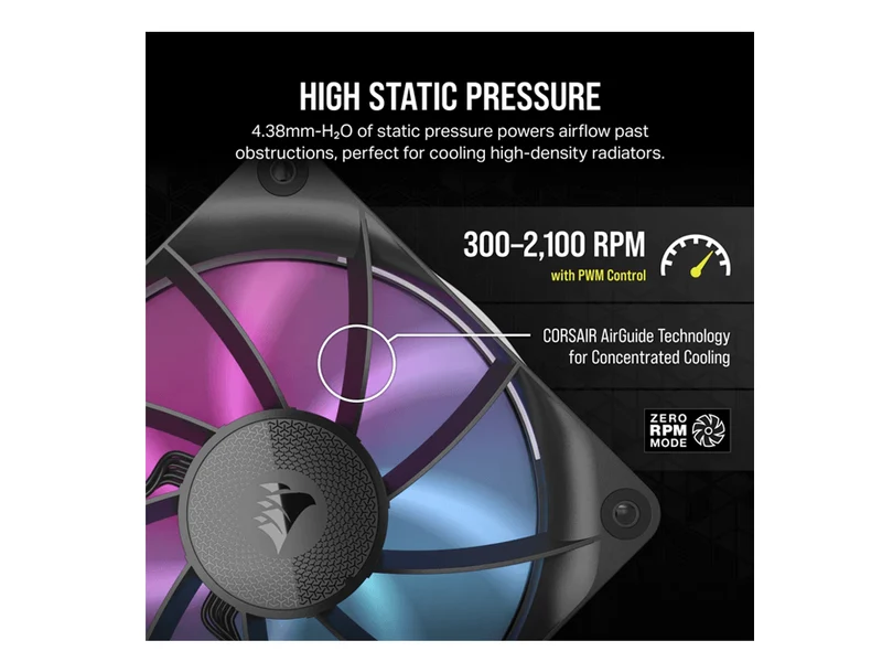 Corsair iCUE LINK RX120 II RGB 120mm PWM Fan - Black