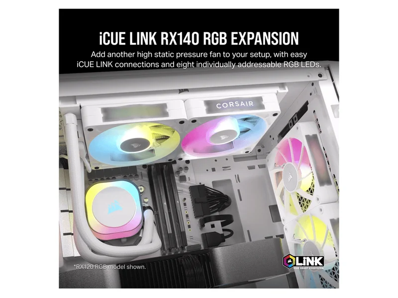 Corsair iCUE LINK RX140 II RGB 140mm PWM Single Fan - White