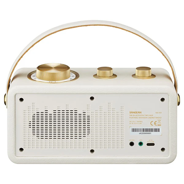 Sangean RA-101 BT Speaker w FM Radio - White