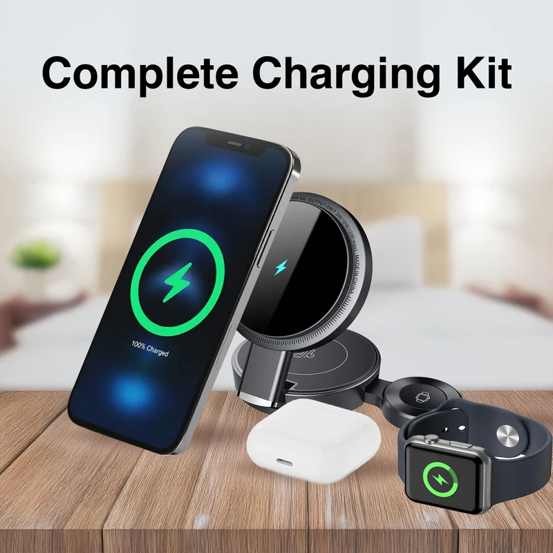 Laser 3 in 1 Foldable Wireless Charging Stand