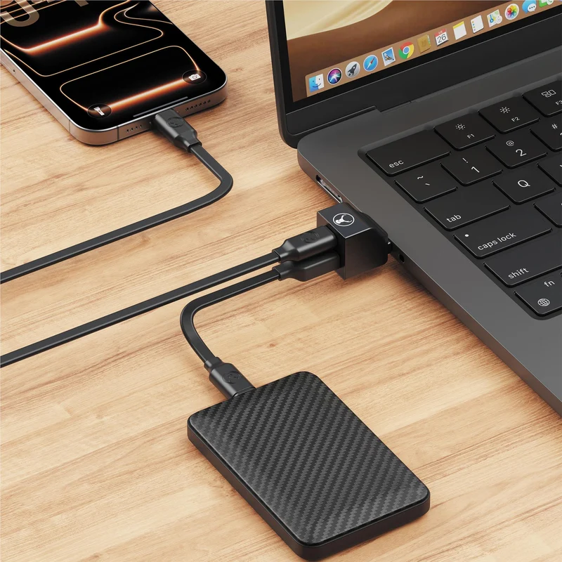 Bonelk USB-C to USB-C/USB-A Dual Adapter (Black)