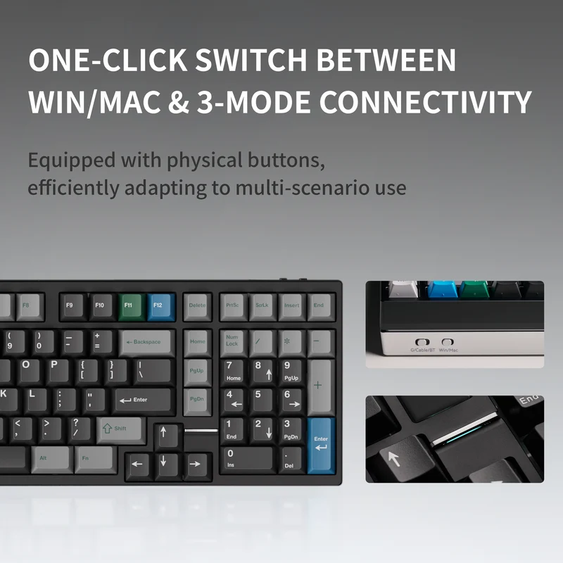 Qwetykeys Neo Studio Neo98 Prebuilt Wireless Mechanical Keyboard (Anodized Slate Blue)