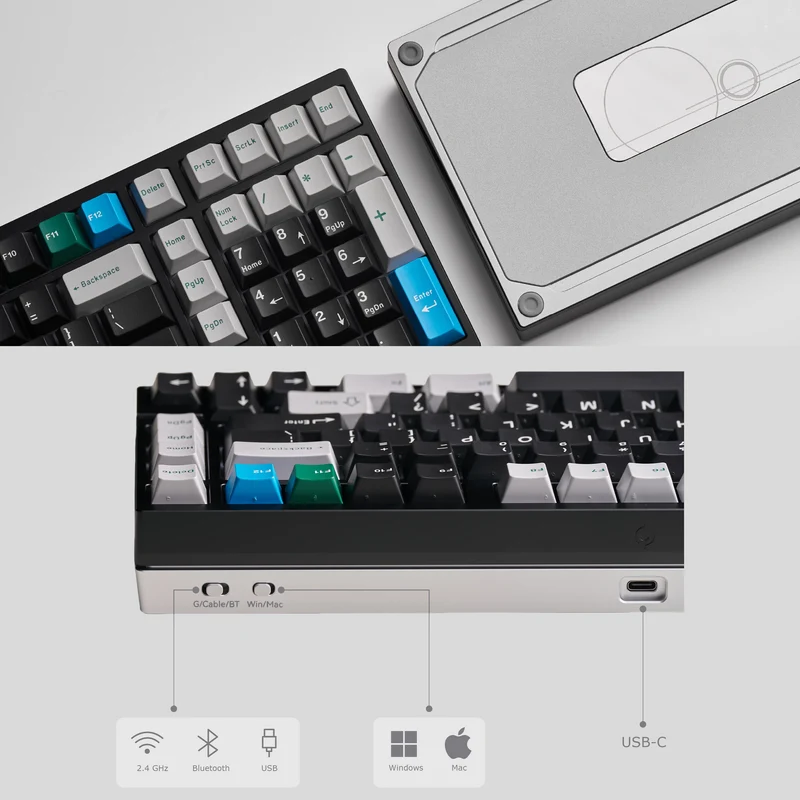 Qwetykeys Neo Studio Neo98 Prebuilt Wireless Mechanical Keyboard (Anodized Slate Blue)