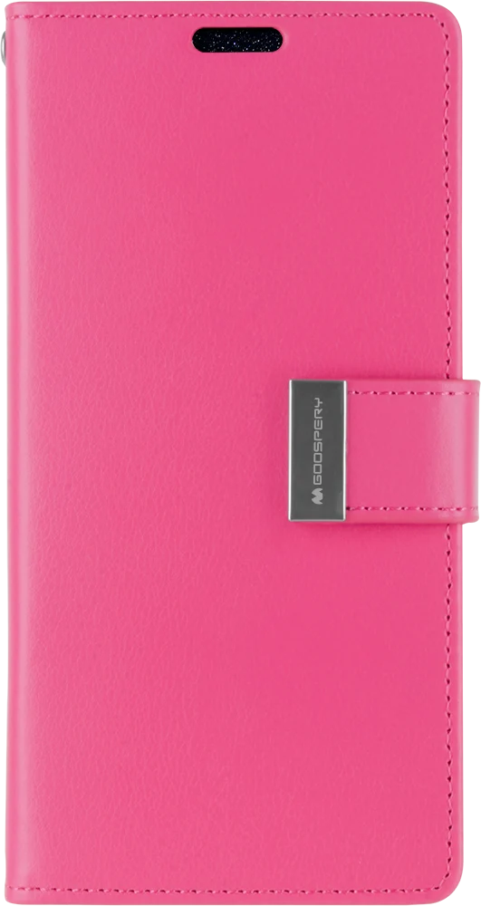 Goospery Rich Diary Case for iPhone 13 - hot pink