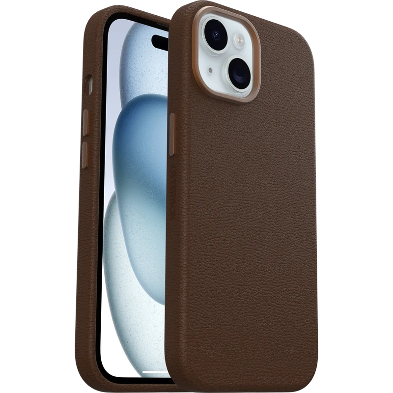 OtterBox Symmetry Cactus Leather Case for iPhone 15/14/13 - Brown