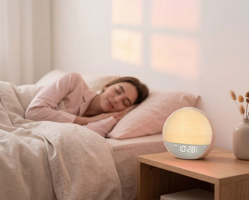 Lenoxx Sunrise Alarm Clock with 30 Soothing Sounds and RGB Light
