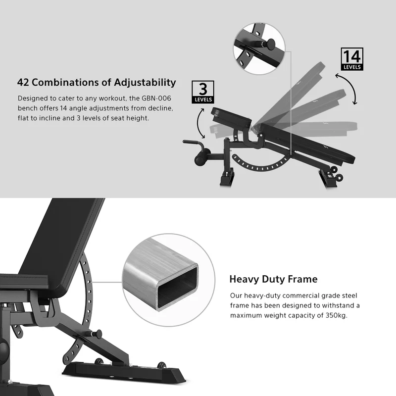 LSG Fitness GBN-006 14 Level FID Bench (Flat, Incline, Decline)