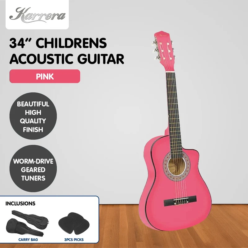 Karrera Childrens Acoustic Guitar Kids (Pink)