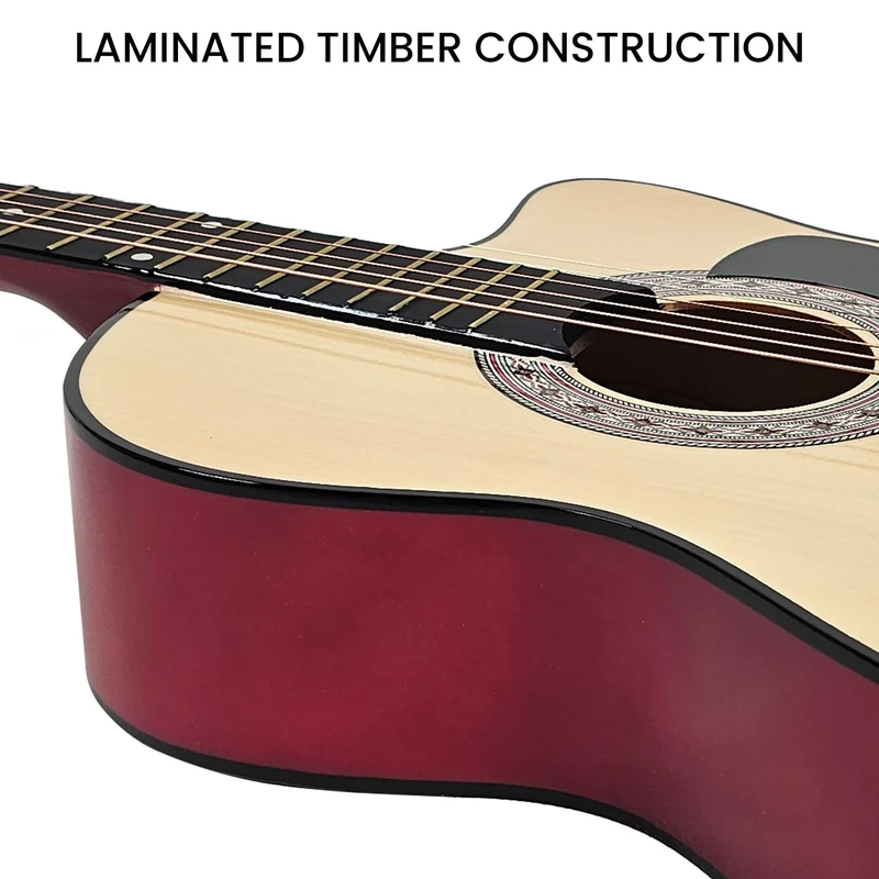 Karrera 38" Pro Cutaway Acoustic Guitar with Carry Bag (Natural)