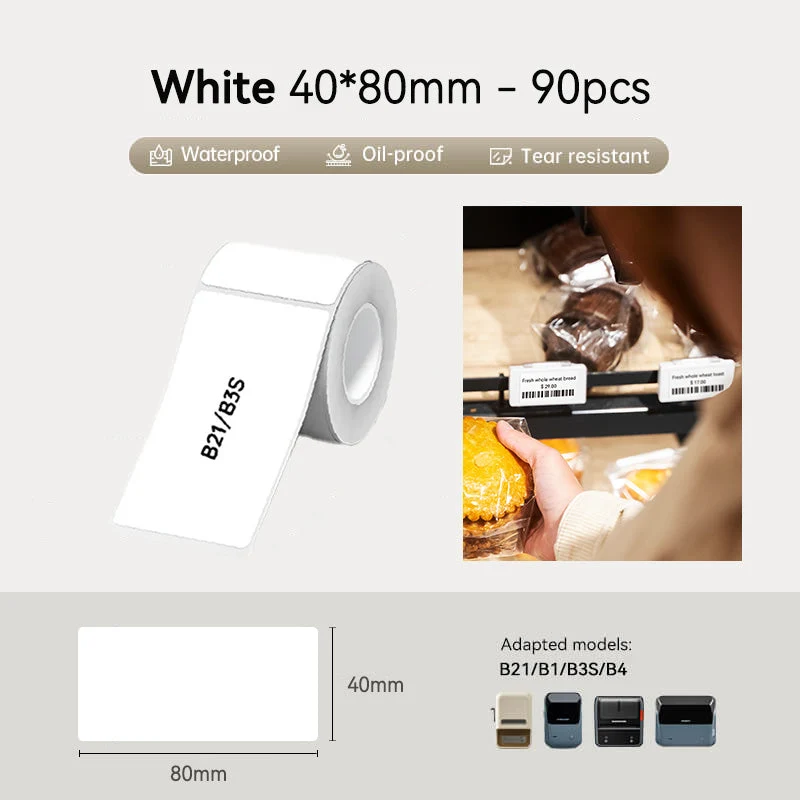 NiiMbot White Label Paper 50*70mm for B21/B3S/B1 [110-Pieces]