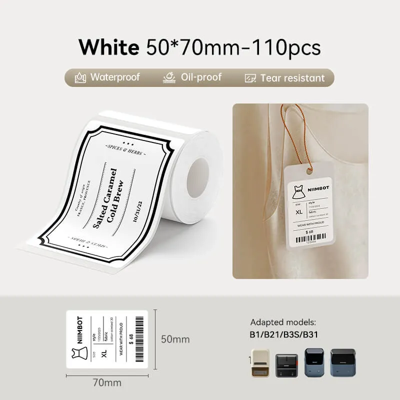 NiiMbot white label paper 21*21mm For B21/B3S/B1 [300-Pieces]