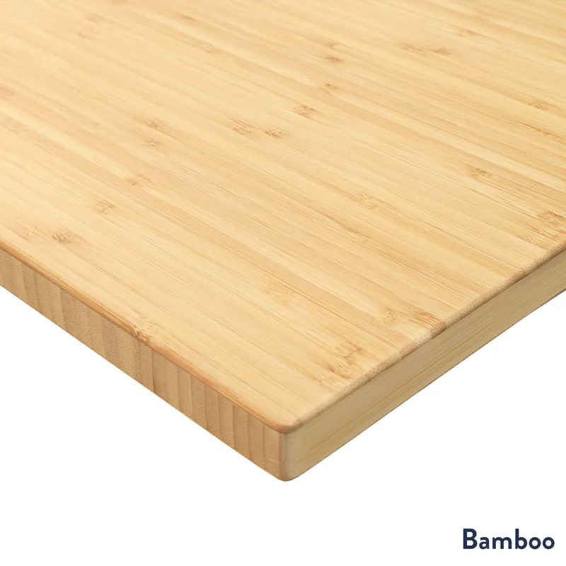 Desky Dual Mini Bamboo Sit Stand Desk 80cm and Wheat Frame