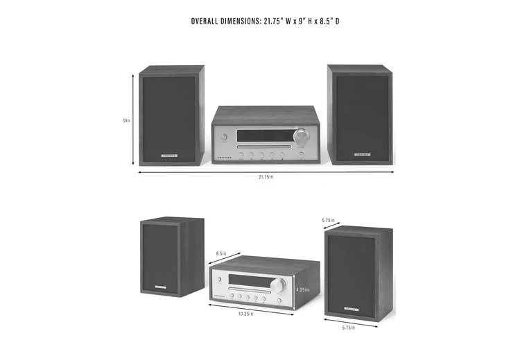 Crosley Parker FM Radio and CD Player with Bluetooth (Walnut)