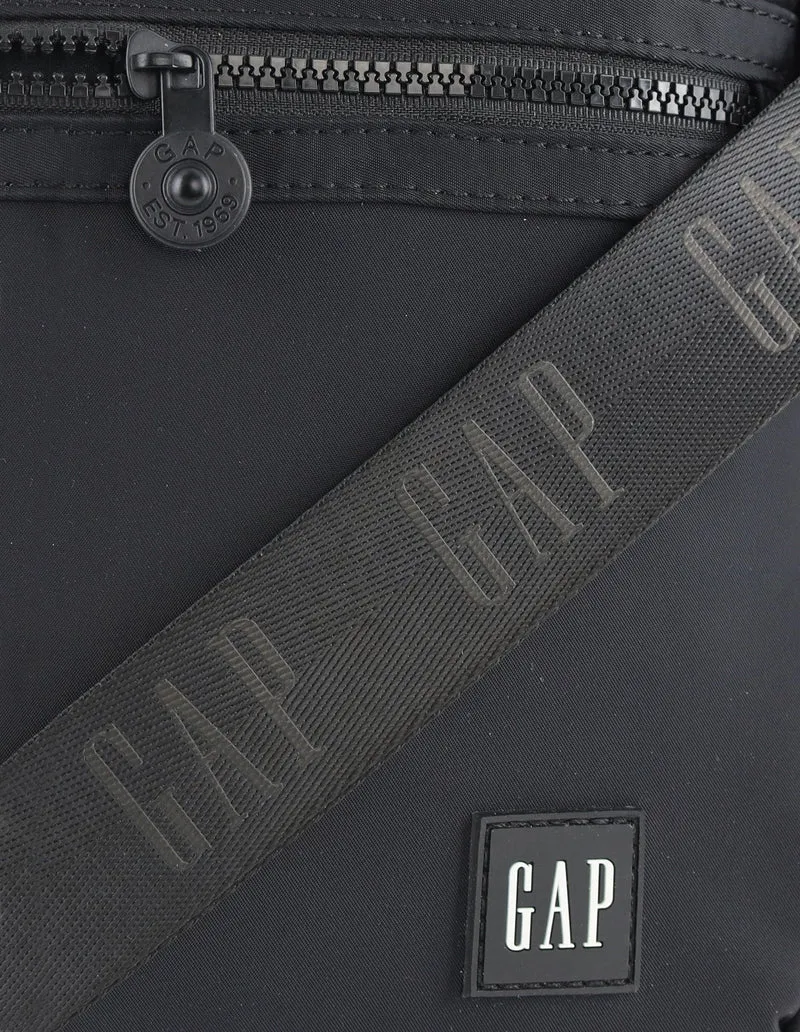 GAP Unisex Nylon Shoulder Crossbody Bag w/ Secure Zip 24x29cm Black