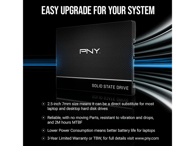 PNY CS900 2.5" 250GB 7mm SATA III SSD