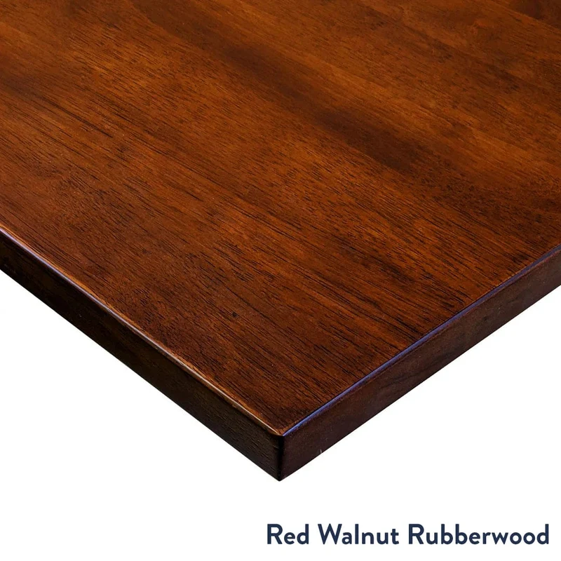 Desky Dual Rubberwood Sit Stand Desk 120cm Red Walnut Desktop and Wheat Frame