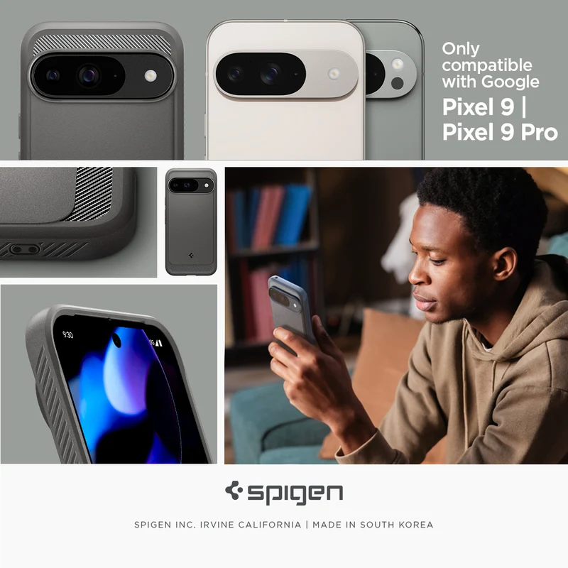 Spigen Google Pixel 9 Rugged Armor Case (Marble Grey)