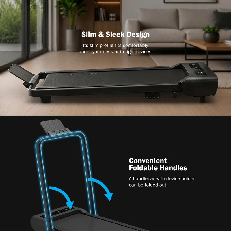 LSG Steps A2 Walking Pad Extra Wide 400mm Under Desk Fold-Down Treadmill Incline
