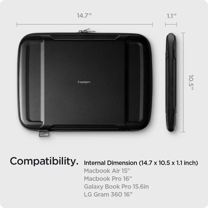 Spigen MacBook Pro 16" / MacBook Air 15" Rugged Armor Pro Case (Black)