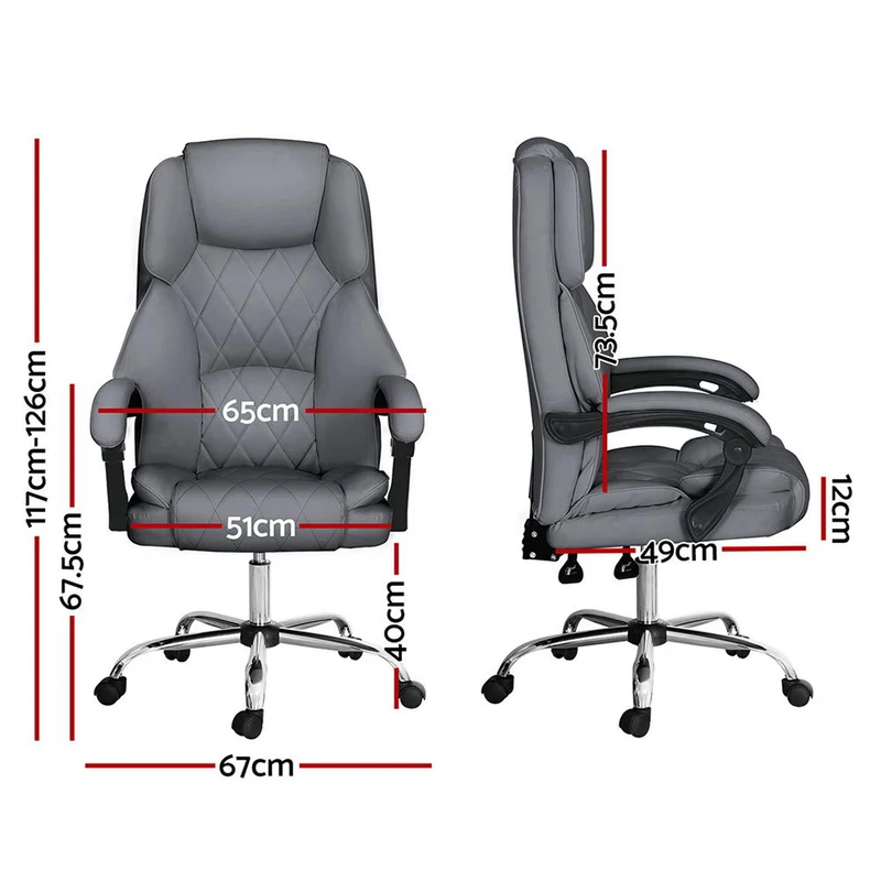 Artiss Executive Office Chair Recliner (Grey)