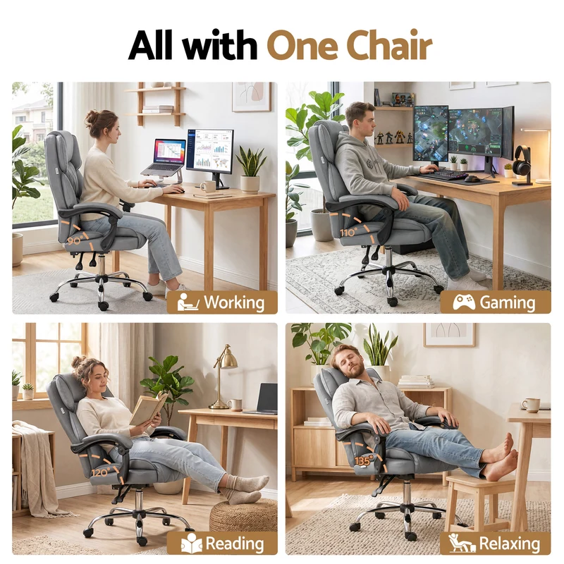 Artiss Executive Office Chair Recliner (Grey)