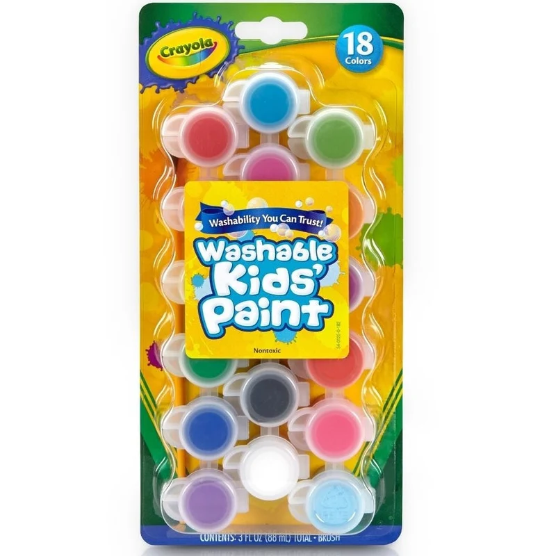 Crayola Washable Kids Paint 18 Set + Brush