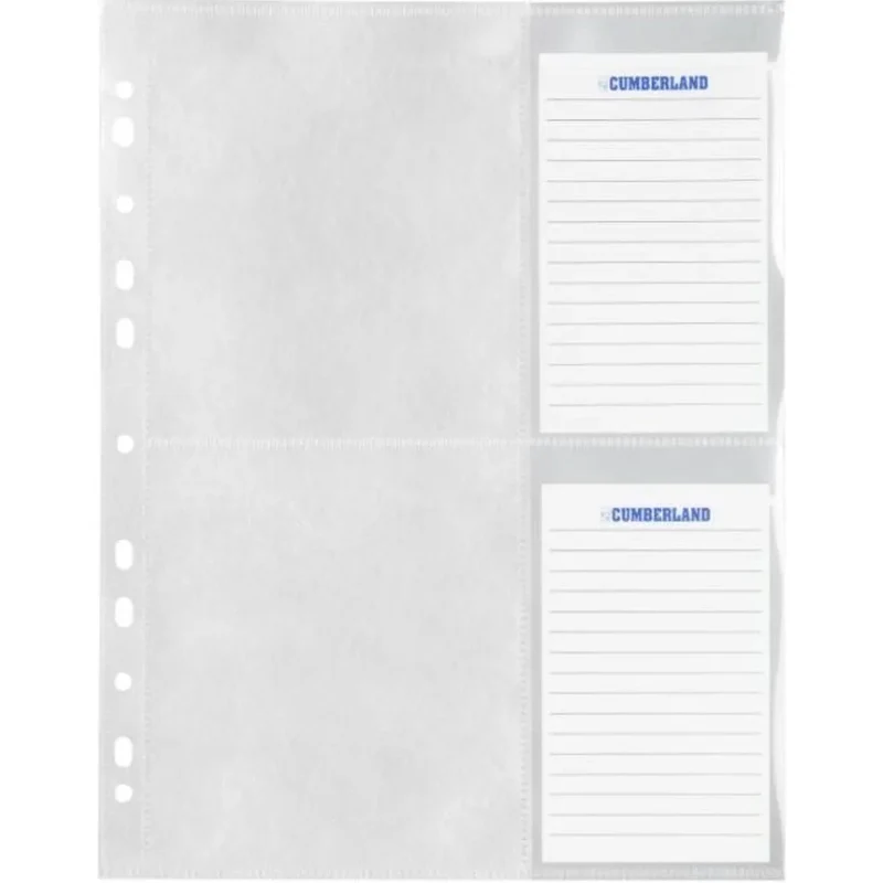Cumberland Cd/DVD Pocket Binder Sleeve 2 Capacity With Index Note Section Pack 10