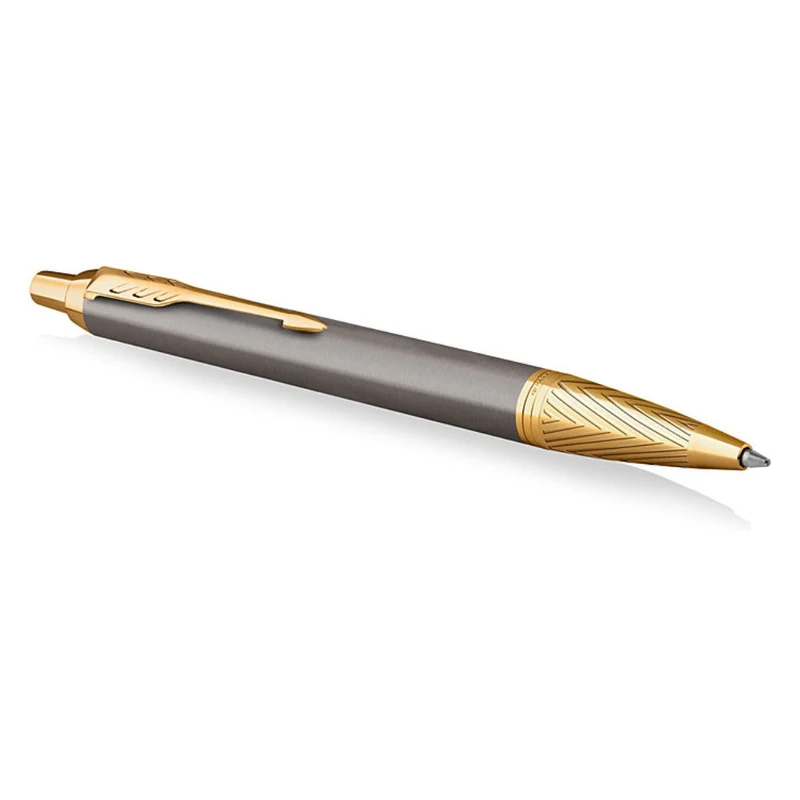 Parker IM Ballpoint Pen Grey Lacquer Gold Cap Gift Box