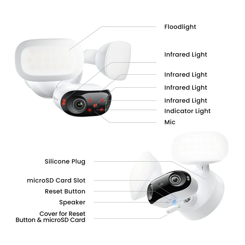 Reolink PoE Security Camera Elite Pro Floodlight PoE 16MP 180° Dual Lens 2 pack