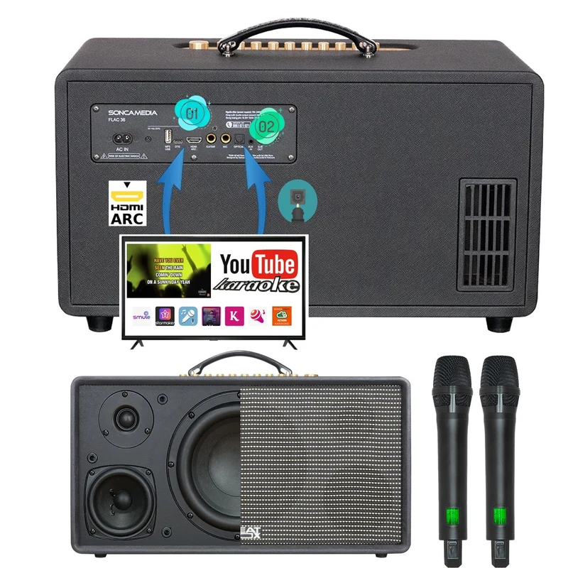 KBEATBOX FLAC 36 V2 Karaoke System | 200W RMS | Wireless Microphones