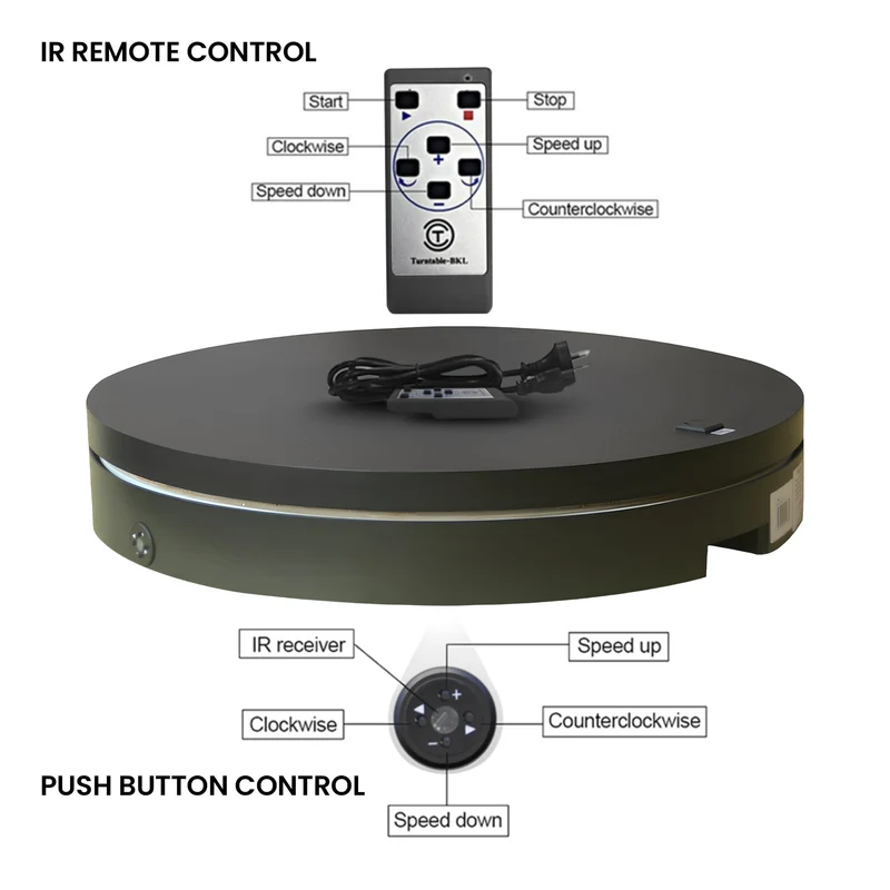 Christabelle 80cm 200kg Commercial Electric Shop Turntable Platform (Black)