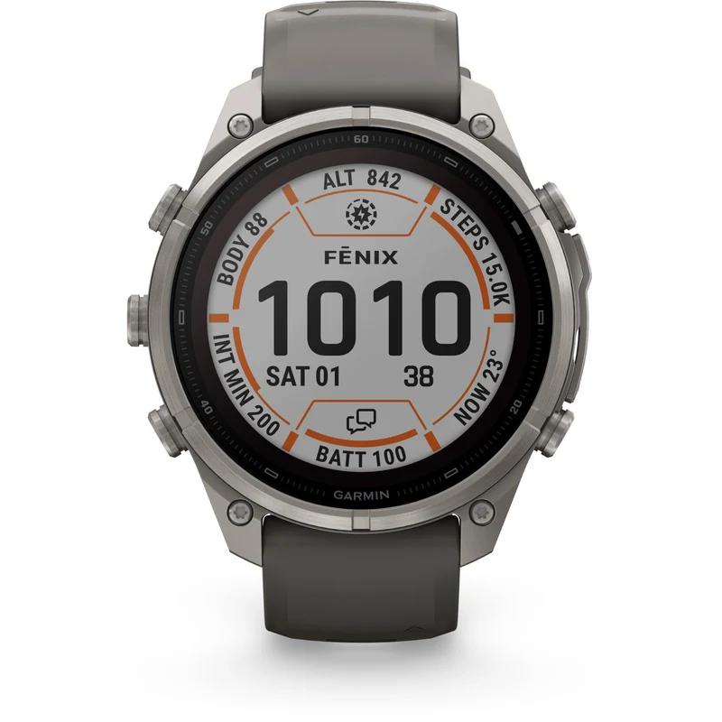 Garmin fenix 9 Pro inReach Solar 47mm with Titanium with Pebble Grey Silicone Band