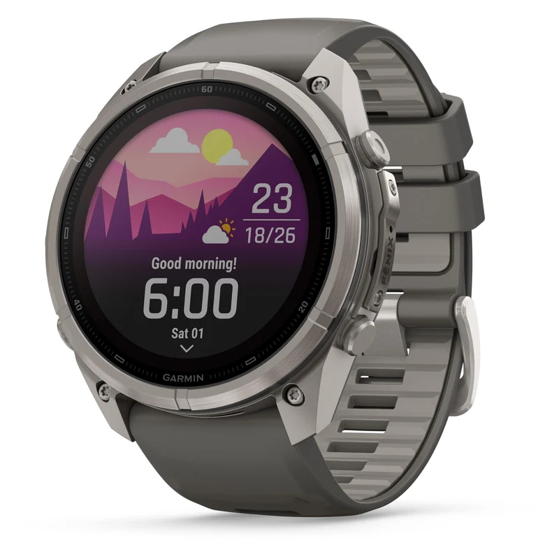 Garmin fenix 9 Pro 47mm Solar 51mm Titanium with Pebble Grey Silicone Band