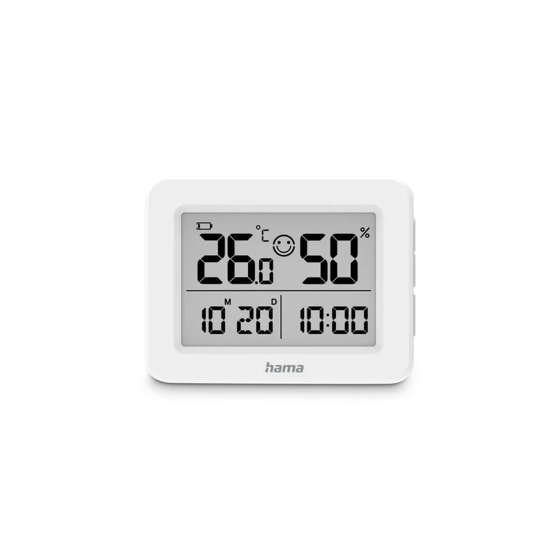 Hama Thermometer Hygrometer Lefkada Weiß - Uhr Kalender