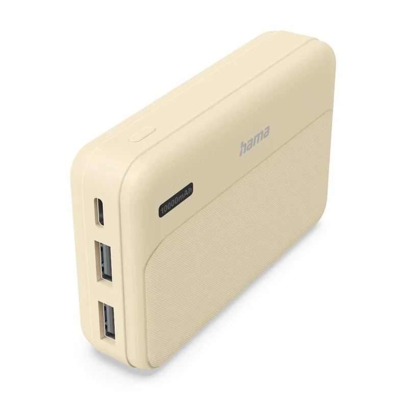 Hama Pocket 10 Powerbank 10000mAh LiPo, 2xUSB-A, USB-C Sand